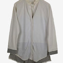Second-Hand - Aday Stretchy Stripe Button-up Shirt Size M - SwapUp