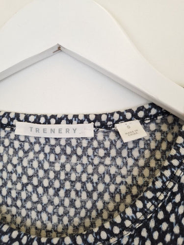 Second-Hand - Trenery Navy Patterned Weekender Top Size S - SwapUp