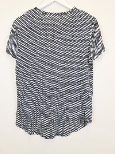 Second-Hand - Trenery Navy Patterned Weekender Top Size S - SwapUp