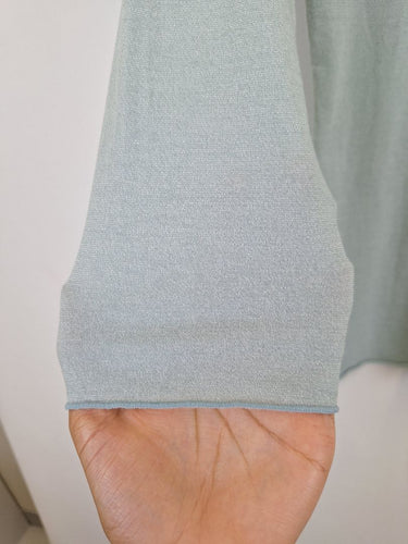 Second-Hand - Metalicus Ice Blue Overlocked Fitted Top Size M - SwapUp