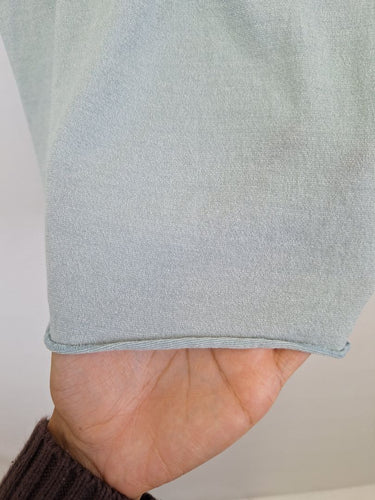 Second-Hand - Metalicus Ice Blue Overlocked Fitted Top Size M - SwapUp