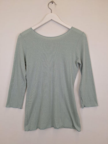 Second-Hand - Metalicus Ice Blue Overlocked Fitted Top Size M - SwapUp