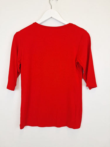 Second-Hand - Tani Crimson Scooped Soft T-shirt Size 14 - SwapUp