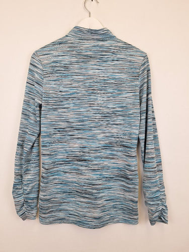 Second-Hand - Green Lamb Mottled Half Zip Activewear Top Size XL - SwapUp