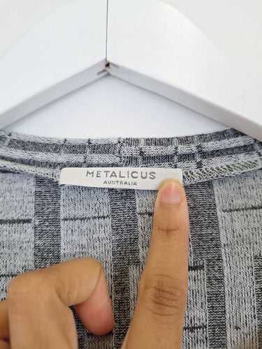 Second-Hand - Metalicus Trans Seasonal Long Grid Cardigan Size S - SwapUp