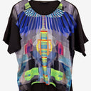 Second-Hand - Ginger & Smart Playful Abstract Silk Top Size 8 - SwapUp