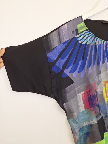 Second-Hand - Ginger & Smart Playful Abstract Silk Top Size 8 - SwapUp