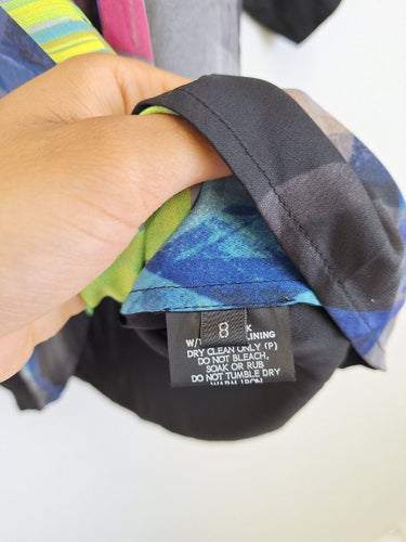 Second-Hand - Ginger & Smart Playful Abstract Silk Top Size 8 - SwapUp