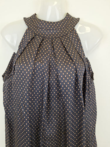 Second-Hand - Scanlan Theodore Geometric Patterned Halter Mini Dress Size S/M - SwapUp