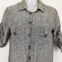 Second-Hand - Gorman Casual Grey Button Up Linen Playsuit Size S - SwapUp