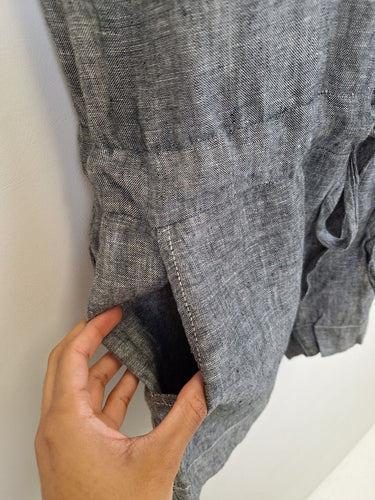 Second-Hand - Gorman Casual Grey Button Up Linen Playsuit Size S - SwapUp