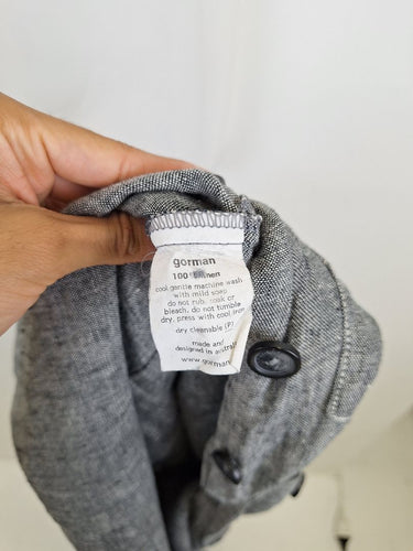 Second-Hand - Gorman Casual Grey Button Up Linen Playsuit Size S - SwapUp