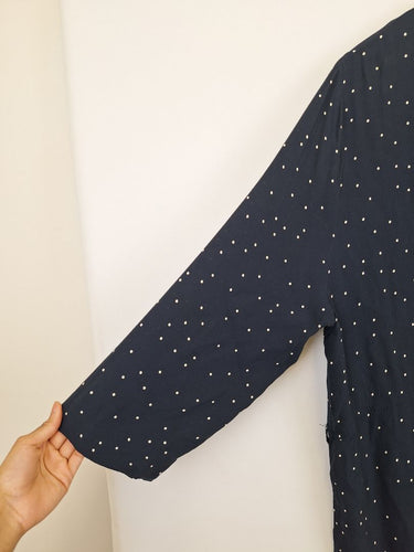 Second-Hand - Ganni Midnight Blue Polka Flowy Cape Size S - SwapUp