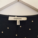 Second-Hand - Ganni Midnight Blue Polka Flowy Cape Size S - SwapUp