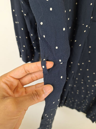 Second-Hand - Ganni Midnight Blue Polka Flowy Cape Size S - SwapUp