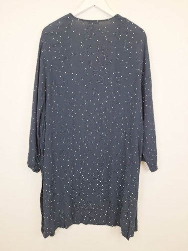Second-Hand - Ganni Midnight Blue Polka Flowy Cape Size S - SwapUp