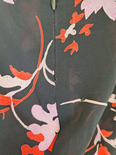 Second-Hand - Scanlan Theodore Sheer Floral Ruffle Knee Length Skirt Size 8 - SwapUp
