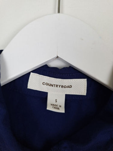 Second-Hand - Country Road Cobalt Military Style Button Up Shirt Size S - SwapUp