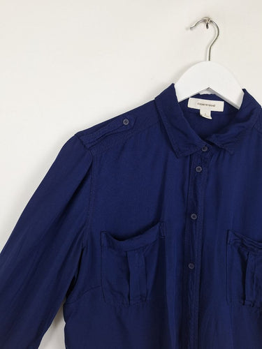 Second-Hand - Country Road Cobalt Military Style Button Up Shirt Size S - SwapUp