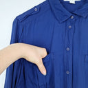 Second-Hand - Country Road Cobalt Military Style Button Up Shirt Size S - SwapUp