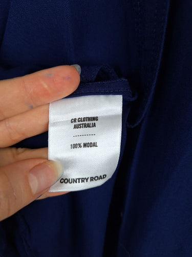 Second-Hand - Country Road Cobalt Military Style Button Up Shirt Size S - SwapUp