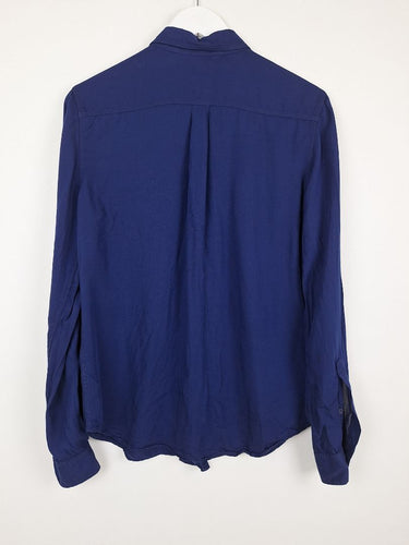Second-Hand - Country Road Cobalt Military Style Button Up Shirt Size S - SwapUp