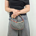 Second-Hand - Assorted Brands Handcrafted Denim Mini Hobo Bag - SwapUp