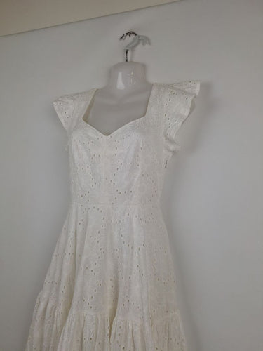 Second-Hand - Jaase Pretty Summer Days Broderie Maxi Dress Size S - SwapUp
