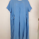 Second-Hand - DONNA DONNA Periwinkle Linen Rexlaxed Dress Size XXL - SwapUp