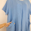 Second-Hand - DONNA DONNA Periwinkle Linen Rexlaxed Dress Size XXL - SwapUp