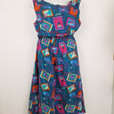 Second-Hand - Keshet Graphic Travel Teal Dress Size XXL - SwapUp