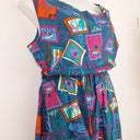 Second-Hand - Keshet Graphic Travel Teal Dress Size XXL - SwapUp