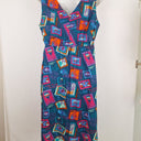 Second-Hand - Keshet Graphic Travel Teal Dress Size XXL - SwapUp