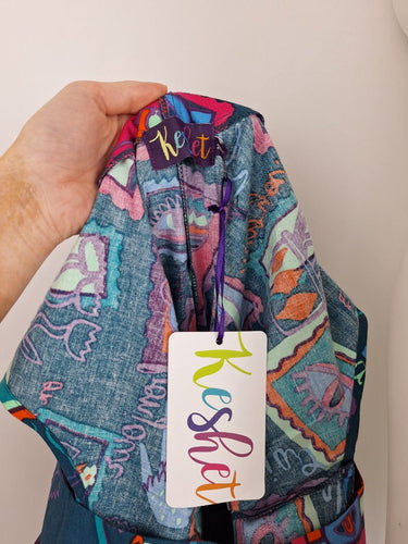 Second-Hand - Keshet Graphic Travel Teal Dress Size XXL - SwapUp