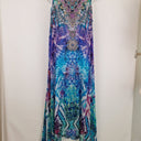 Second-Hand - The Swank Resort Vibrant Peacock Maxi Dress Size XL - SwapUp
