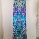 Second-Hand - The Swank Resort Vibrant Peacock Maxi Dress Size XL - SwapUp