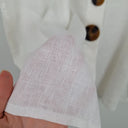 Second-Hand - Taking Shape Crisp Linen Funky Button Blouse Size 22 - SwapUp