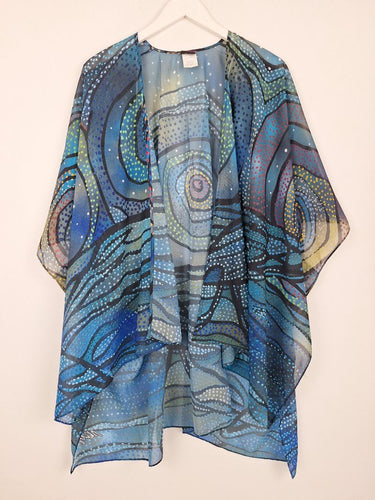 Second-Hand - Assorted Brands Sheer Spiral & Dot Cardigan Size OSFA - SwapUp