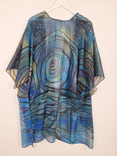 Second-Hand - Assorted Brands Sheer Spiral & Dot Cardigan Size OSFA - SwapUp