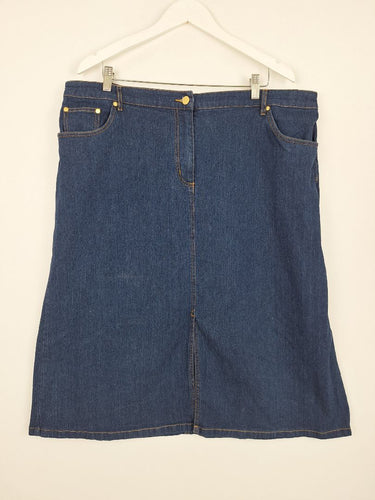 Second-Hand - Fella Hamilton Classic Indigo Denim Skirt Size 22 - SwapUp