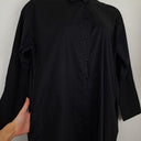 Second-Hand - Lee Mathews Black Wide Cuff Poplin Shirt Dress Size 10 - SwapUp