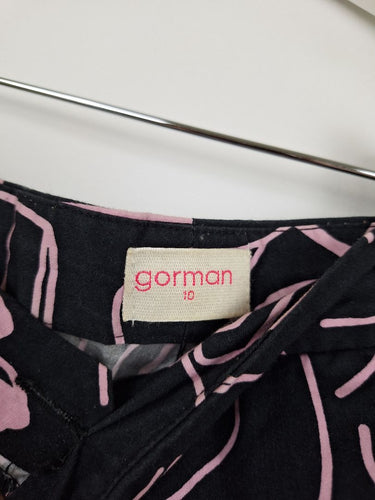 Second-Hand - Gorman Rose & Champagne Cotton Contrast Pants Size 10 - SwapUp