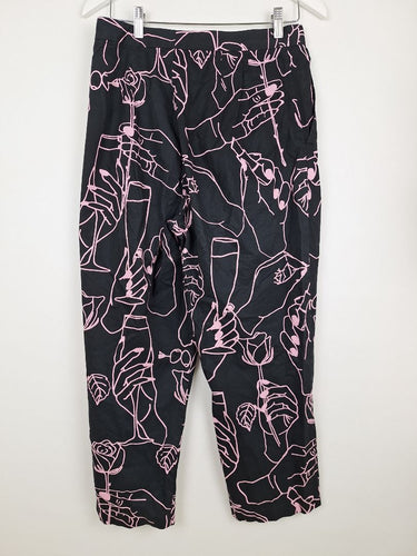 Second-Hand - Gorman Rose & Champagne Cotton Contrast Pants Size 10 - SwapUp