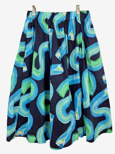 Gorman Blue Abstract Painted Culottes Size 10
