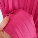Second-Hand - Decjuba Hibiscus Pink Pleated Midi Skirt Size 10 - SwapUp