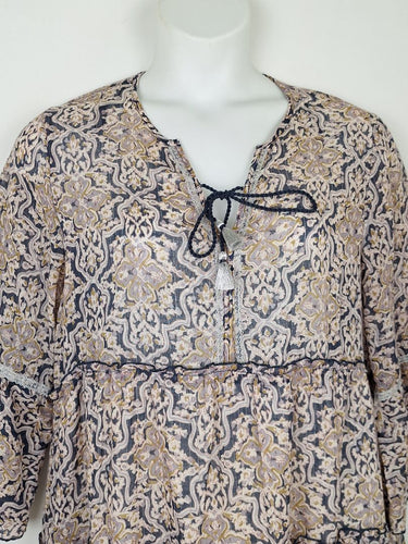 Second-Hand - Adrift Bohemian Light Cotton Mini Dress Size L - SwapUp