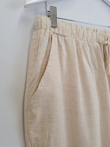 Second-Hand - Liberty Rose Natural Elevated Linen Blend Pants Size 14 - SwapUp