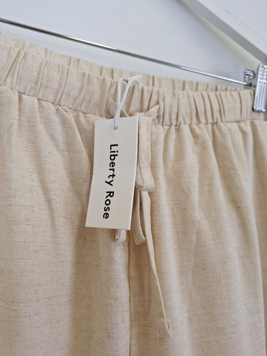Second-Hand - Liberty Rose Natural Elevated Linen Blend Pants Size 14 - SwapUp