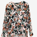 Second-Hand - Trenery Floral Overlay Contrast Stitching Blouse Size XXL - SwapUp