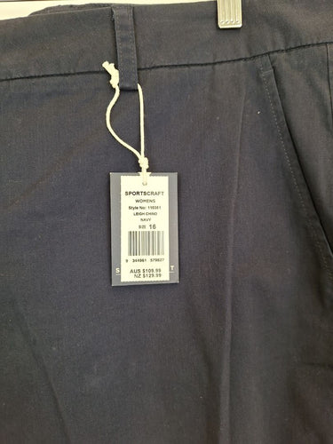Second-Hand - Sportscraft Navy Leigh Chino Pants Size 16 - SwapUp